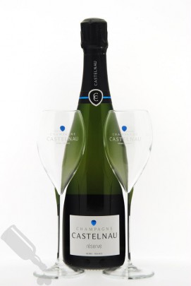 Castelnau Brut Réserve in giftpack + two glasses